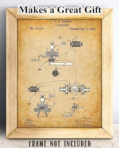 Miniatura 5 de Thomas Edison Telephone Patent Print - Great Home and Library Wall Decor, Classic Invention Posters, Technology Office Decor, Cool Gift for