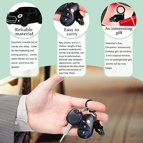 Miniatura 6 de glahorse Llavero Mini Cooper, para accesorios Mini CooperCooper S 2014-2022,Llavero de metal