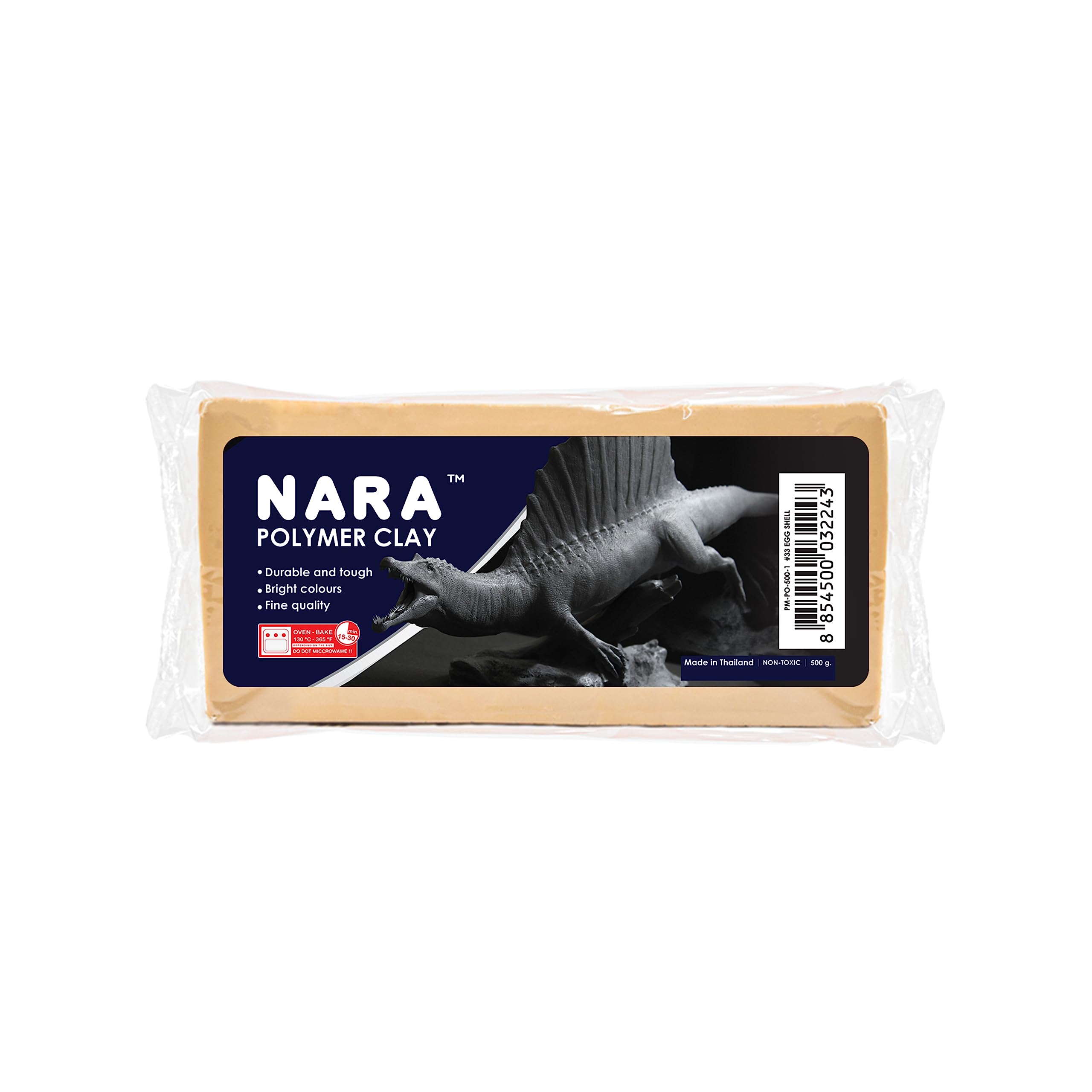 NARA Polymer Baking Clay, 1 Color, 1 Block, 454g (1 lb.) (Egg Shell)