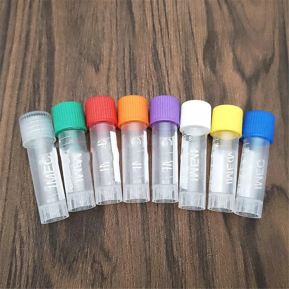 Verrerie et matériel de laboratoire Tubes cryogéniques gradués en plastique de laboratoire de 1,8 ml avec joint en silicone, 100/200/300/500/1000 pièces(1000pcs)