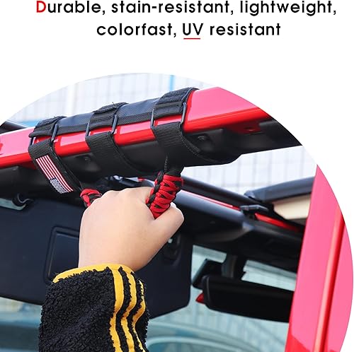 Miniatura 140 de Asas de agarre de barra de agarre con luz para Jeep Wrangler Accesorios TJ JK JL YJ Unlimited Rubicon Sahara 2 puertas 4 puertas Jeep Gladiator JT