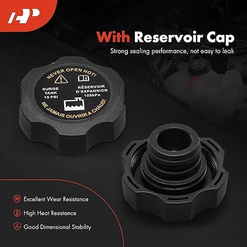 Miniatura 3 de A-Premium Tanque de depósito de recuperación de desbordamiento de refrigerante [W/sensor y tapa] compatible con Chevrolet Silverado 1500 2500 3500,