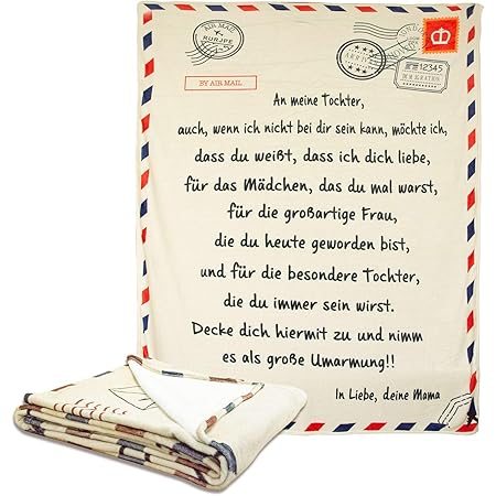 Hxsd Personalisierte Flanell Briefdecke An Meine Tochter Mutter Fur Tochter Luftpost Positiv Ermutigen Decke Decke Quiltdecke Werfen 150 200cm Amazon De Kuche Haushalt