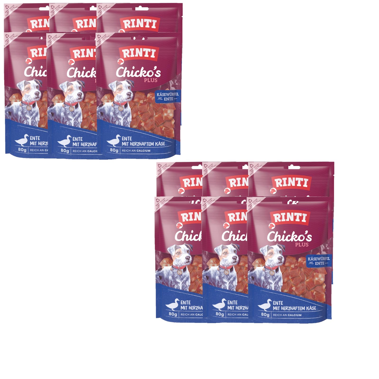 Rinti Chicko Cheese Cube with Duck 12 x 80 g Dog Snack