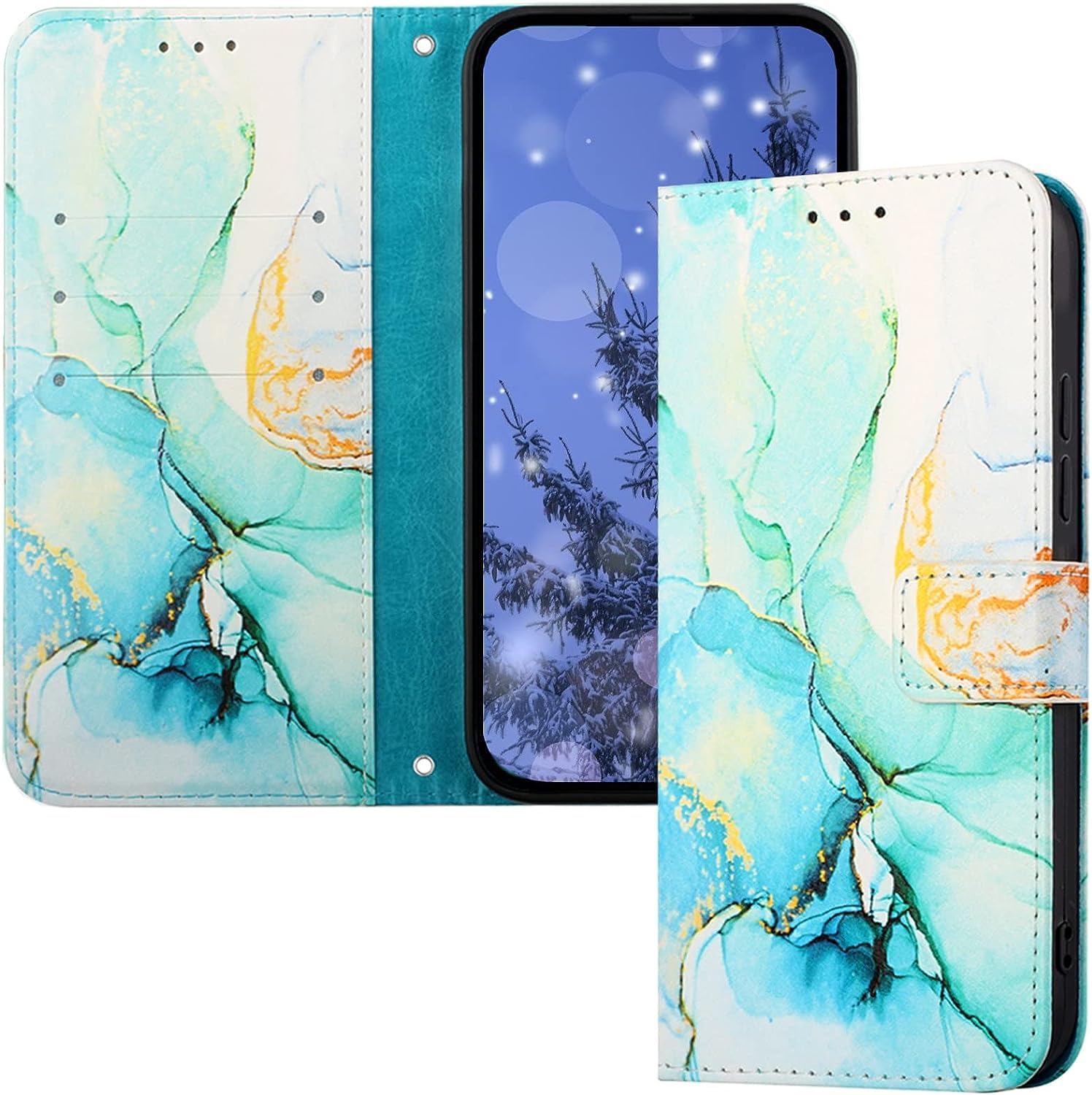 ClickCase Marble Series Faux Leather Back Case Card Holder Wallet with Magnetic Closure Flip Cover for Redmi Note 8 Pro (Marble Green) (B0CHRX4BD9) Amazon Price History, Amazon Price Tracker