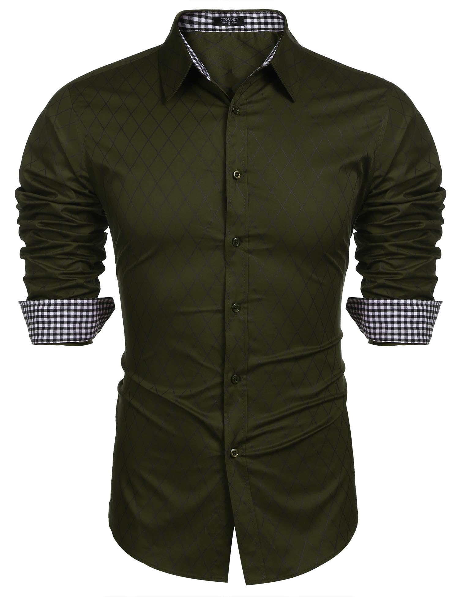 COOFANDY Casual Camicia Elegante Uomo (Pacco da 1)