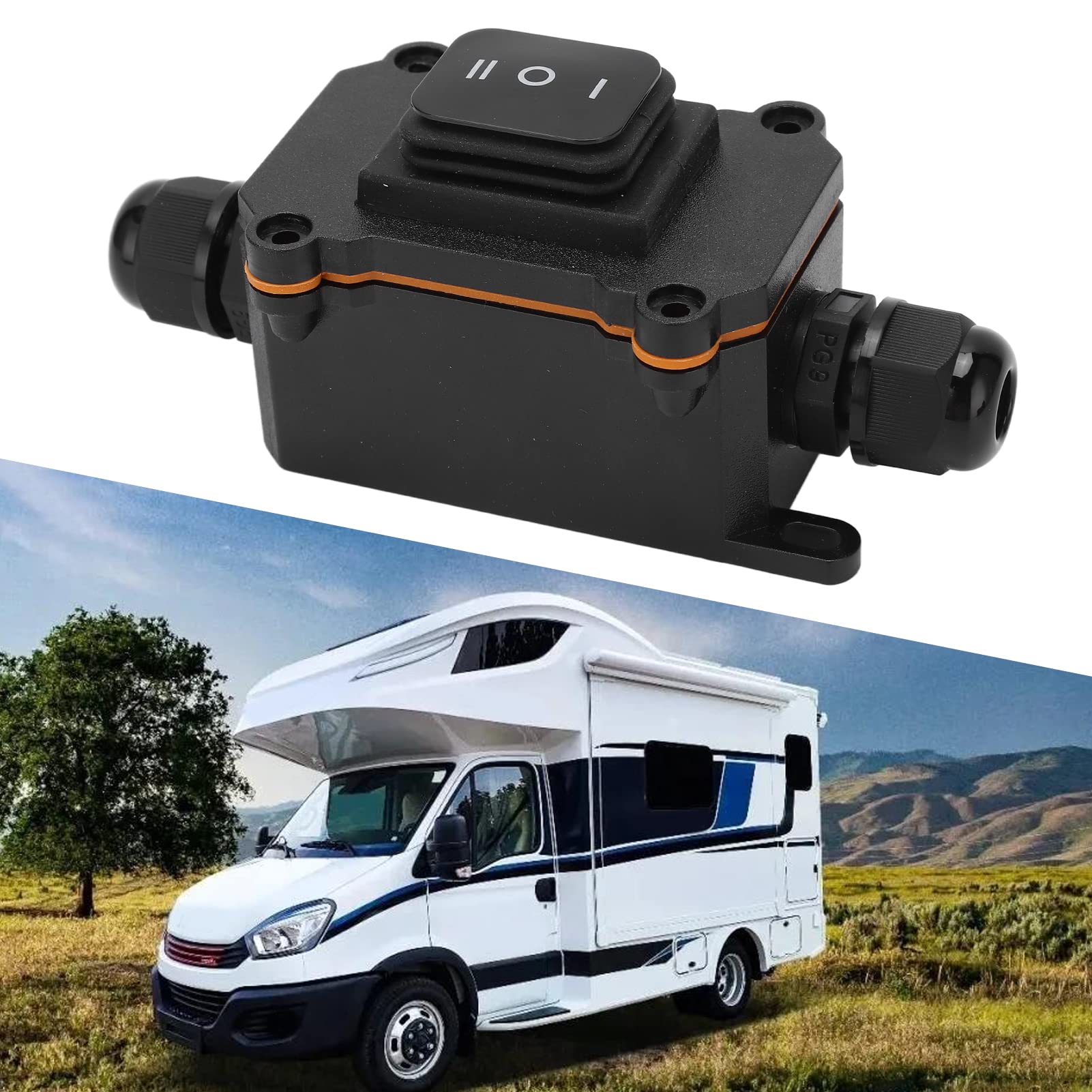 aqxreight Interruttore a Bilanciere, Interruttore a Bilanciere a 3 Posizioni ON/OFF/ON 12V 16A IP68 Impermeabile Universale per Auto, Barca, Nave RV