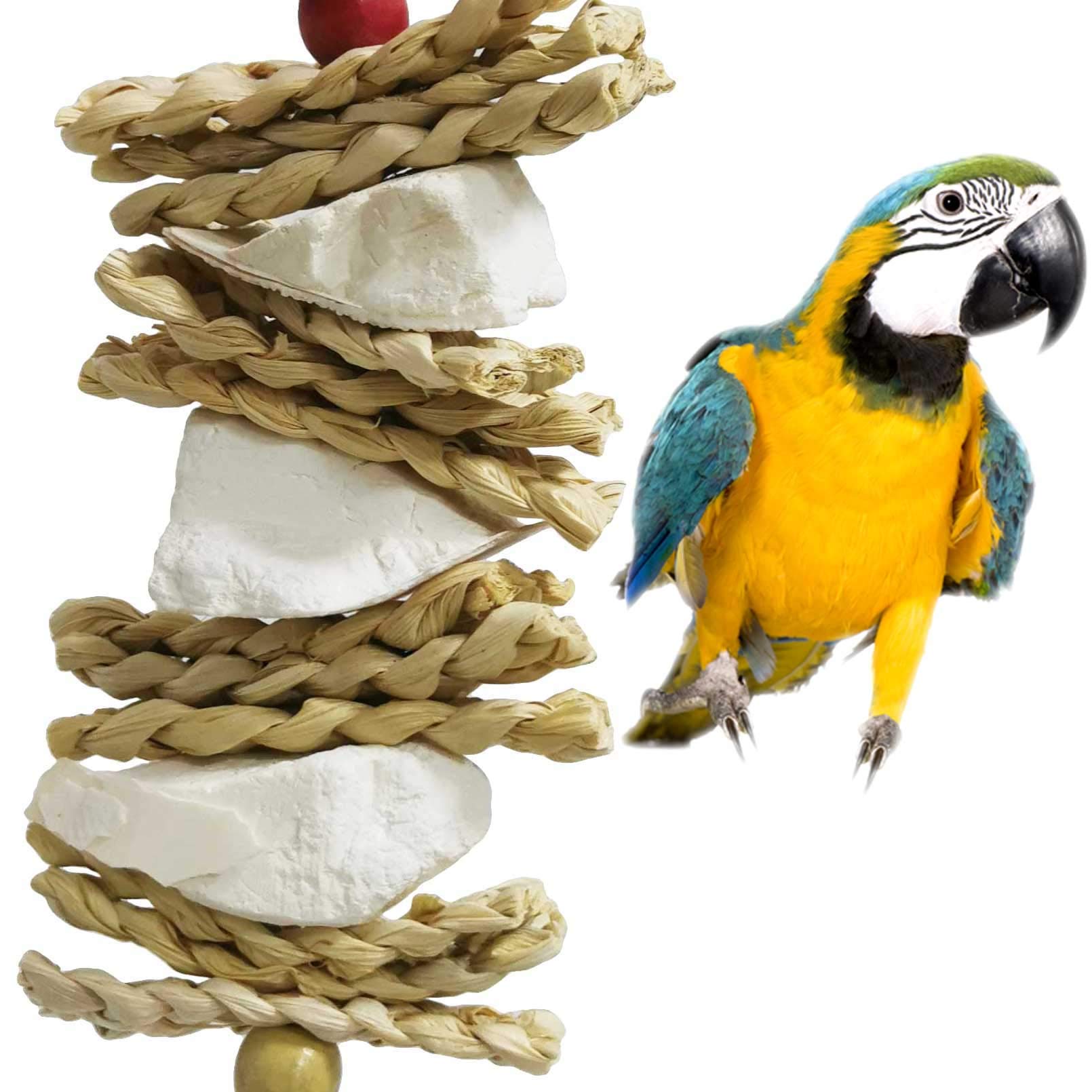 kathson 5PCS Wood Bird Perch Wooden Parrot Stand Toy Parakeet Standing Platform Chew Toys Natural Cuttlebone Paw Grinding Stick Cockatiels Cage Accessories Exercise Toy for Conures Budgies Lovebirds - image 7