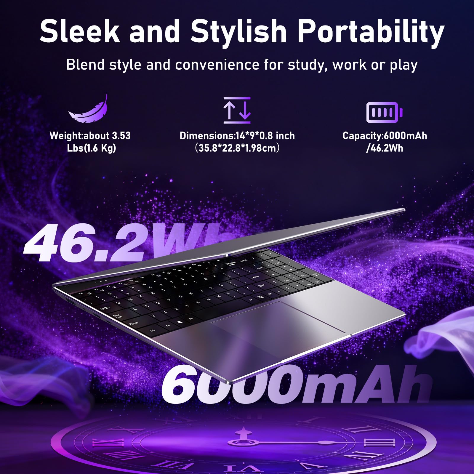 FUNYET Computer Portatile,2026 Portatil da 15,6 pollici, 16 GB di RAM, 1 TB di SSD, Core i7-7600U Laptop PC, IPS FHD 1920 * 1080 Notebook, 6000 mAh,WiFi5,Tastiera retroilluminata, apertura a 180°
