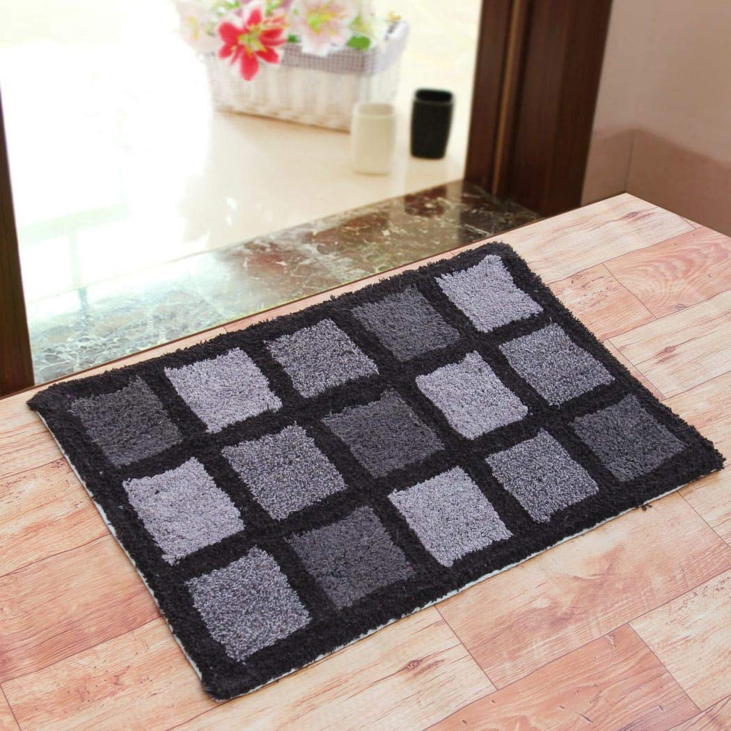 SKIVEIndia Pure Cotton Super Soft Anti Skid Water Obsorbing Bath Mat - 50 cm x 80 cm, Multi Color
