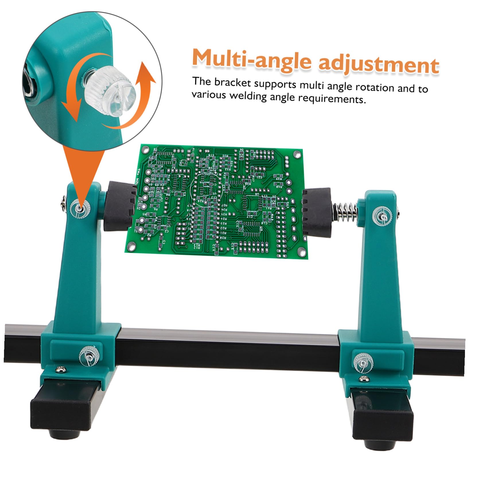 SHINEOFI Soporte Ajustable para Pcb con Abrazadera y Base Giratoria Soporte Multifuncional para Soldadura y Reparación de Placas de Circuito para Talleres y Bricolaje