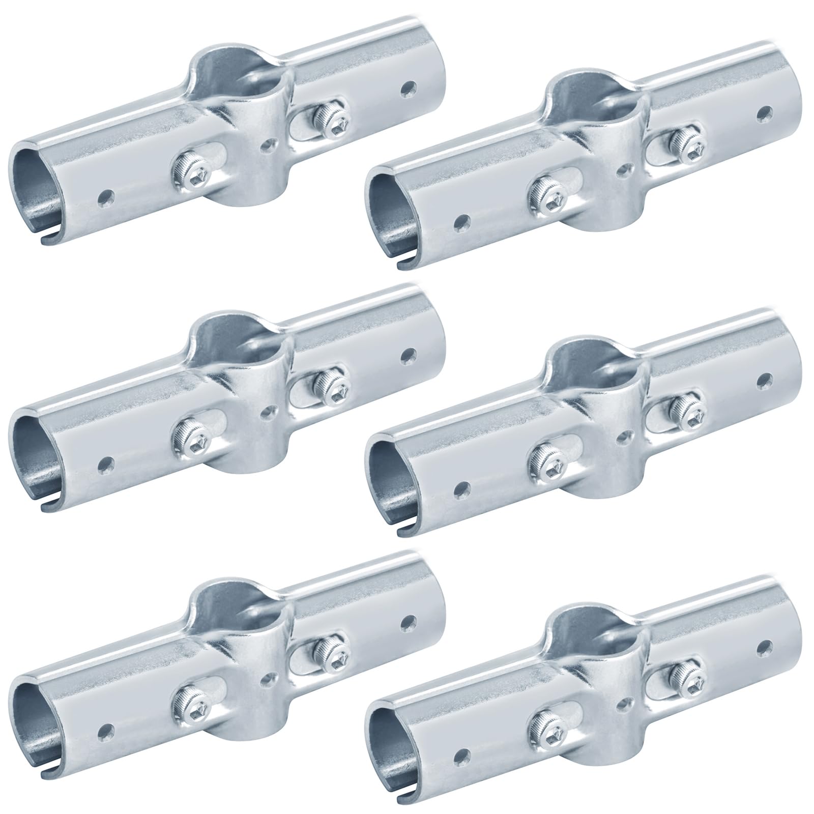 Fanmao 6 Sets 180 Degree Pipe Clamp Cross Connectors for 1" EMT, Structural Pipe Fitting, 3/32" Thick Steel