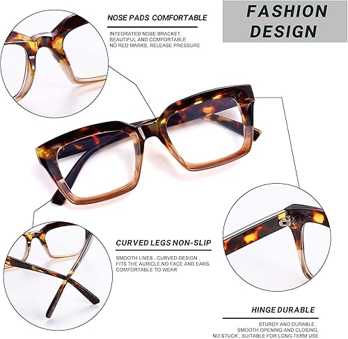 Miniatura 2 de Rmerom Gafas de luz azul para mujeres y hombres, a la moda, clásicas, cuadradas, gruesas, sin receta