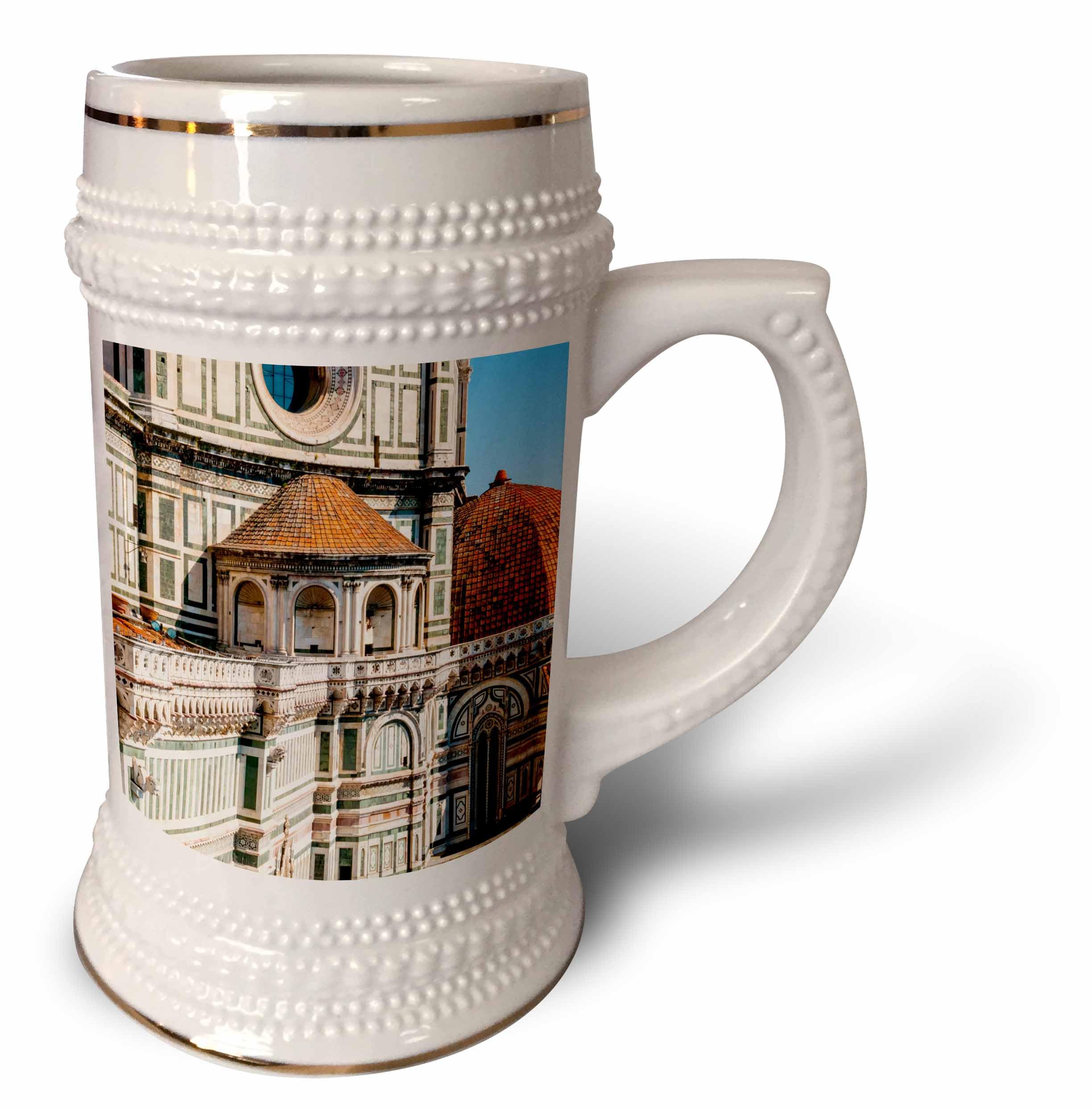 Taza Stein de Florencia 22 oz Duomo Santa Maria del Fiore de ceramica blanca para cerveza