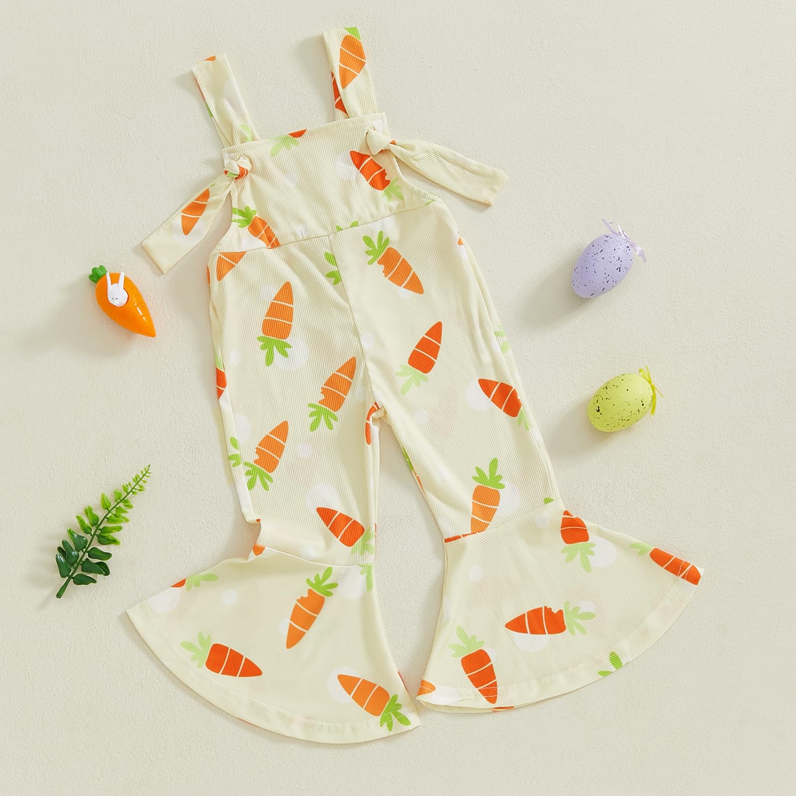 Lnzyyephy Toddler Baby Girl Bell Bottoms Outfit Baseball Print Overalls Suspender Flare Pants One Piece Strap Jumpsuit (Ea-Yellow, 12-18 Months)