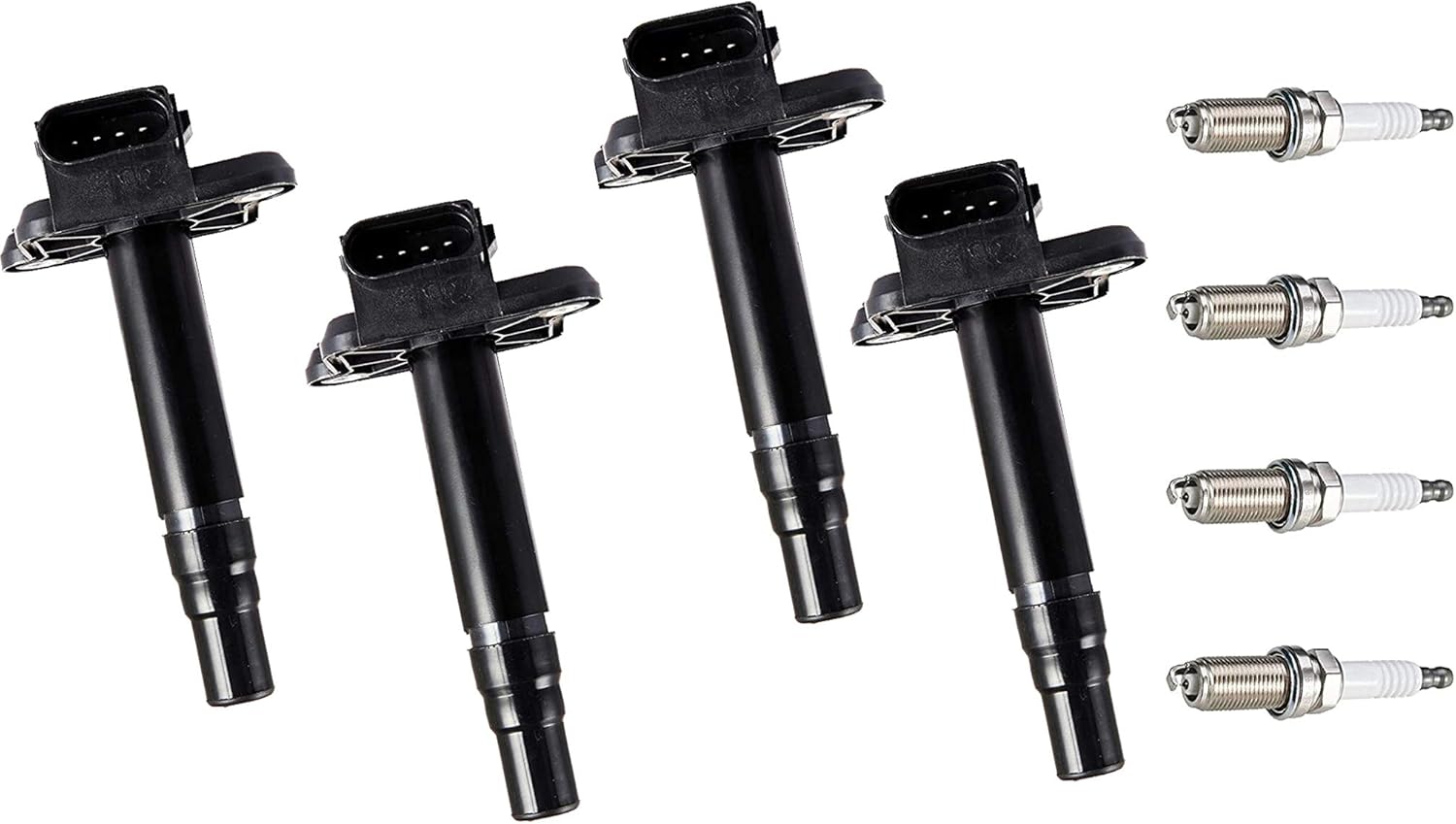 ENA Set of 4 Ignition Coil Pack and Platinum Spark Plug Compatible with Audi A4 A6 A8 RS6 S6 S8 TT Quattro Beetle Golf Jetta Passat 1.8L Replacement for UF274 C1318