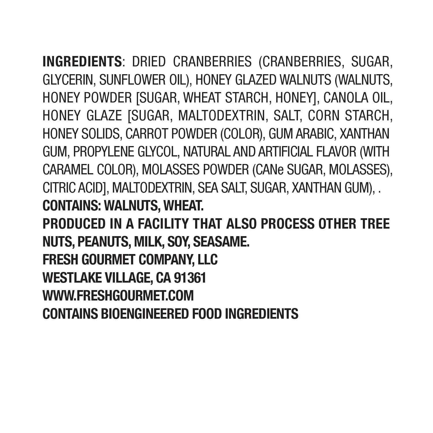 Fresh Gourmet Dried Cranberries & Glazed Walnuts | 3.5 Ounce, Pack of 9 | Crunchy Snack and Salad Topper