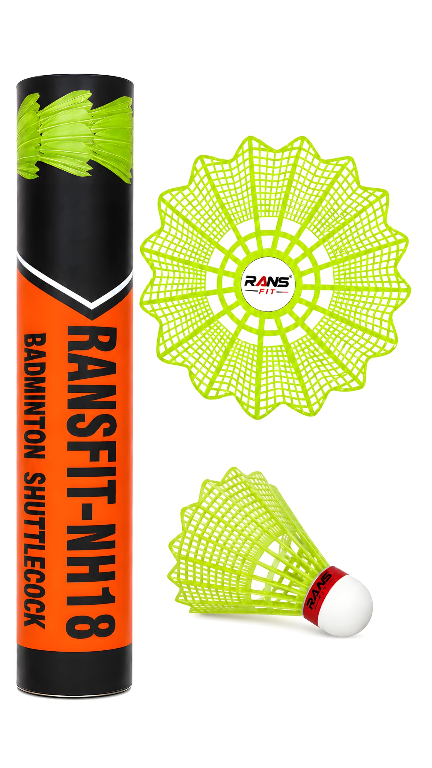 RANSFIT NH18 Nylon Badminton Shuttlecock, Green | Stable Flight, Practice & Tournament, 8.3 cm Height, Reusable Build, Aerodynamic Design-image-21
