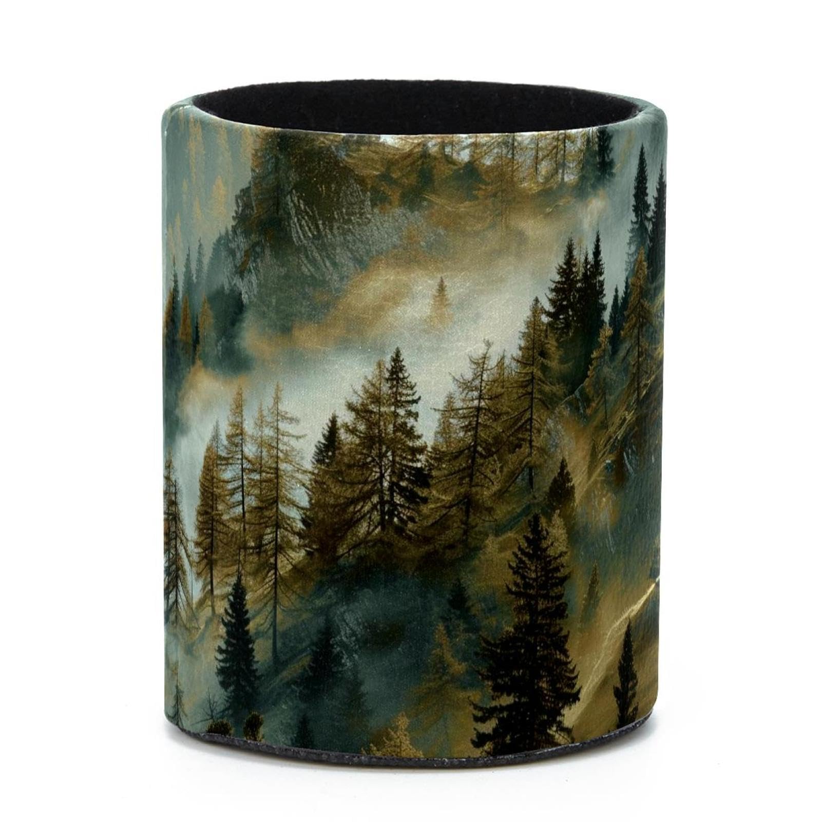 VAPOKF Round Pencil Holders for Desk, Cloud Pine Forest Pen Holders Pen Pot Makeup Brushes Storage Desktop Stationery Supplies Organiser for Home Office