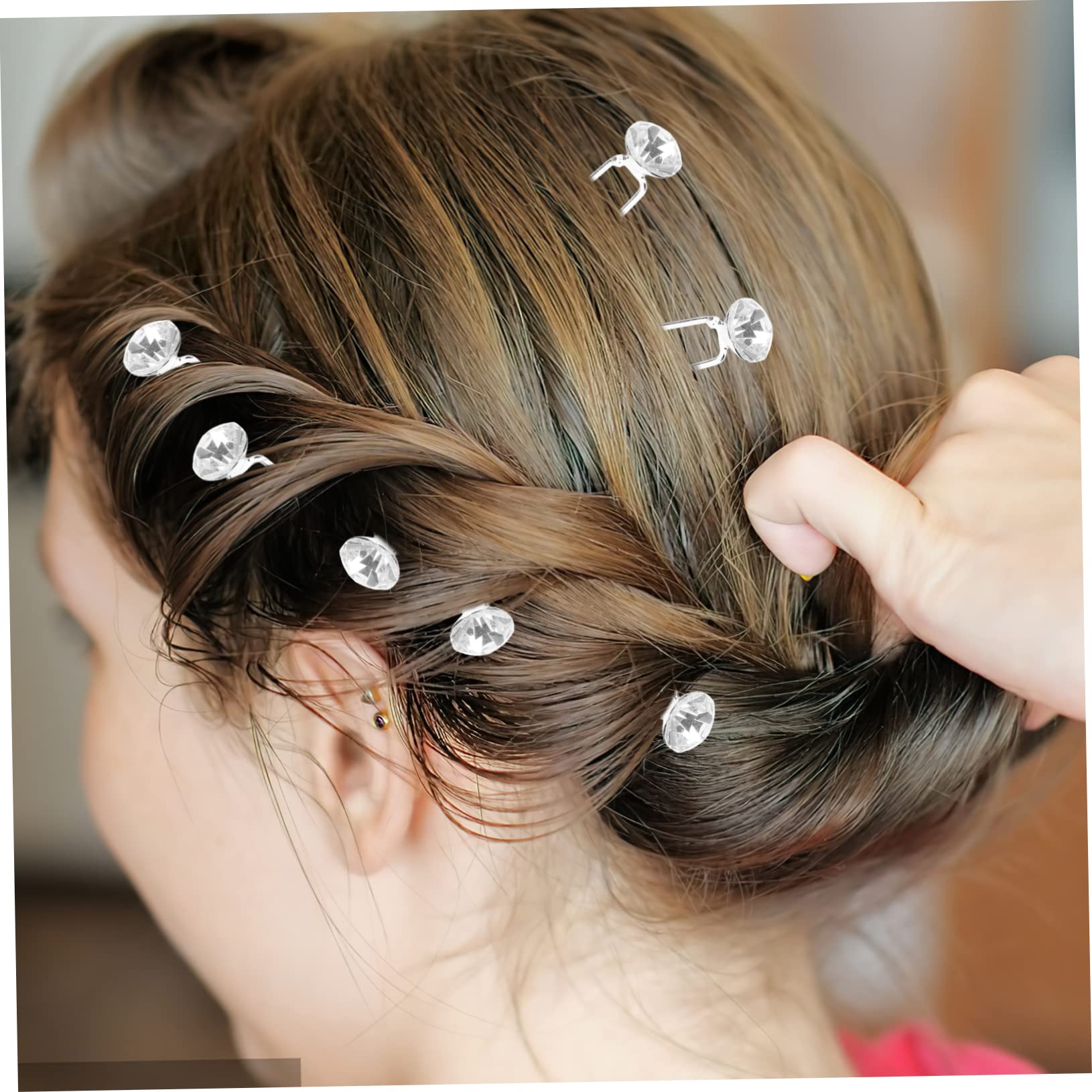 FRCOLOR Juego De 4 Horquillas Para Moños Con Diamantes De Imitación Para Mujer Accesorios Para El Cabello De Boda Para Novia 12 Unidades X 4