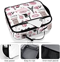 Vista 4 de Lonchera reutilizable de la Torre Eiffel de París, bolsa de almuerzo aislada, bolsa enfriadora, lonchera para comida y comida, bolsa de mano