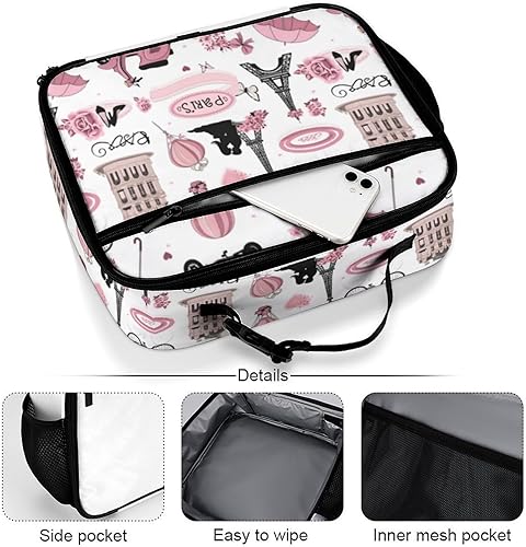 Miniatura 4 de Lonchera reutilizable de la Torre Eiffel de París, bolsa de almuerzo aislada, bolsa enfriadora, lonchera para comida y comida, bolsa de mano