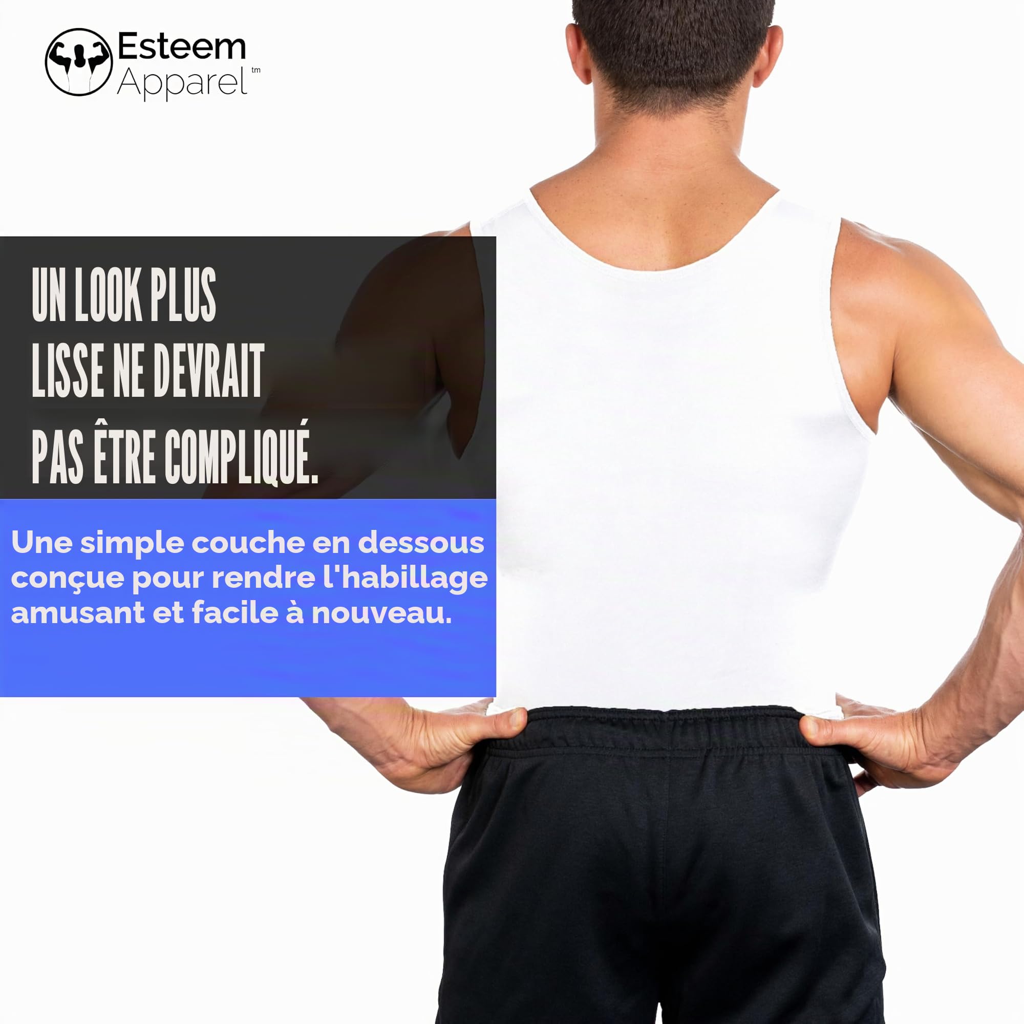 Esteem Apparel max originale poitrine minceur hommes & body shaper compression t-shirt