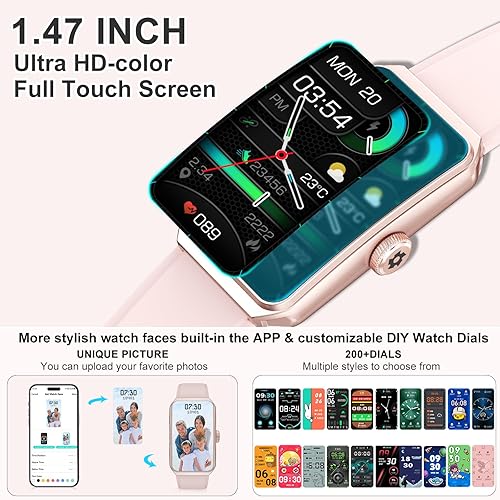 Miniatura 4 de Rastreador de actividad física con frecuencia cardíaca, oxígeno en sangre, monitor de sueño, más de 100 modos deportivos, relojes inteligentes para