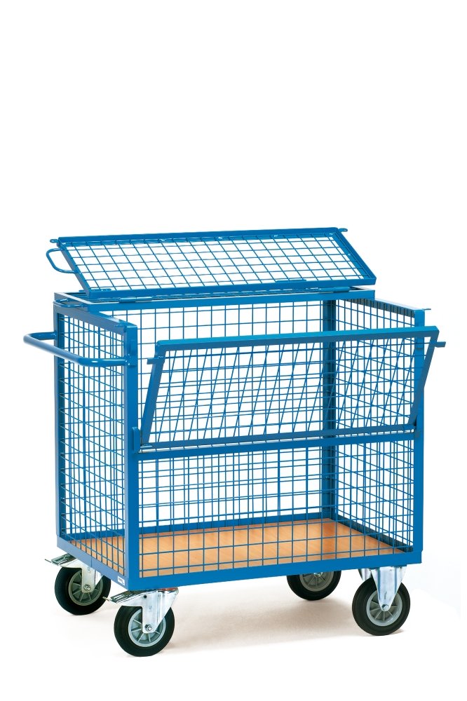 Fetra Transportgeräte mtefd763 Wagen Transport geschlossen mit Gitter, 1330 mm Länge x 825 mm Breite x 1113 mm Höhe