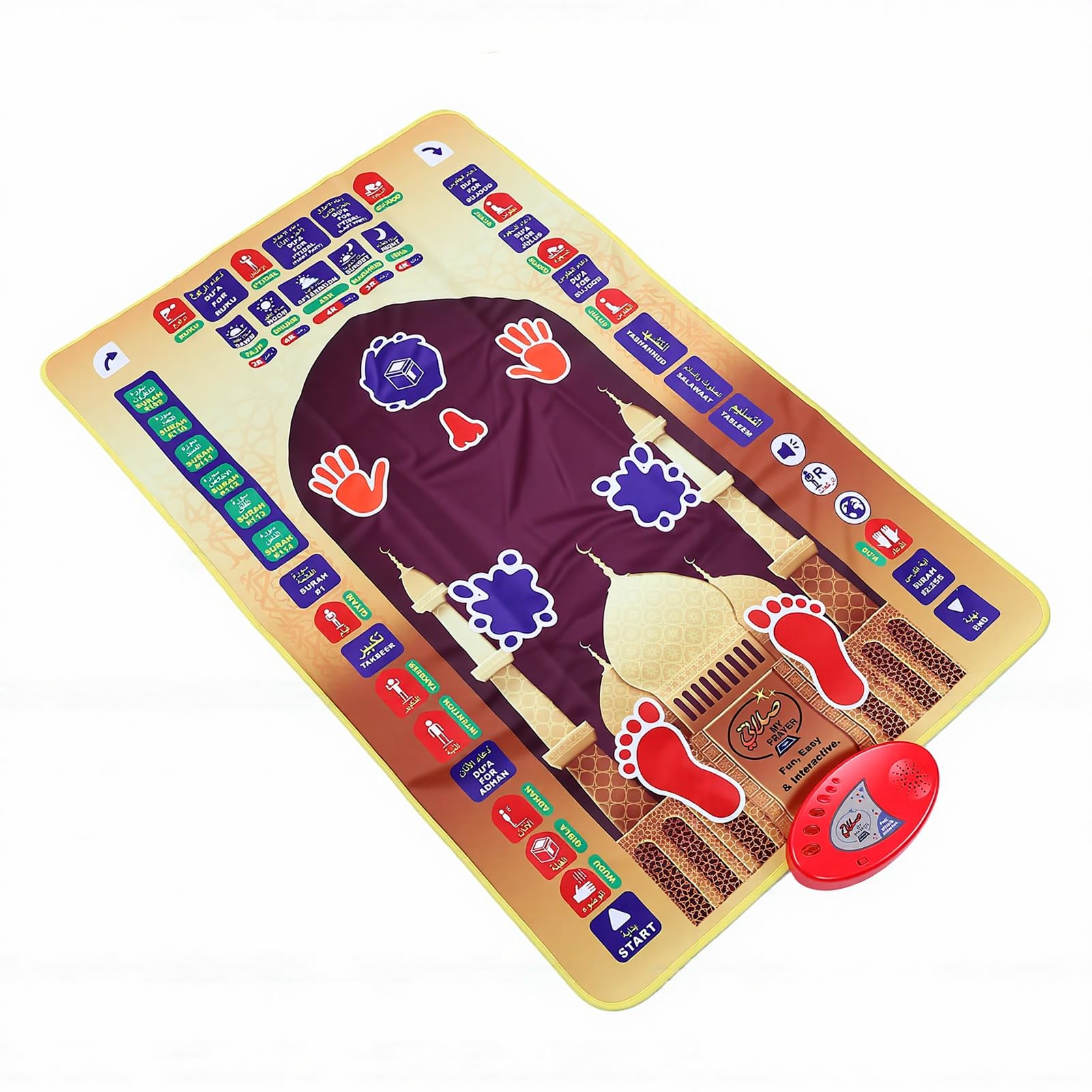 Tappetino Educativo Elettronico per Bambini con Strumento di Apprendimento con Interazione Vocale per Uso Domestico Ed Esterno In Plastica Leggera