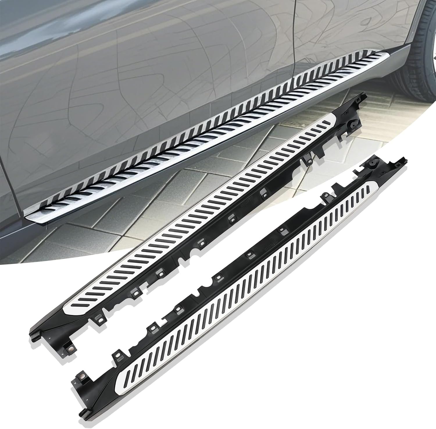 Aluminum Side Steps Nerf Bars Running Boards Fit for BMW X6 F16 2015 2016 2017 2018 2019 with Brackets