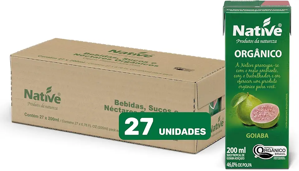 Pack Suco de Goiaba Orgânico Native - Caixa com 27 unidades de 200ml