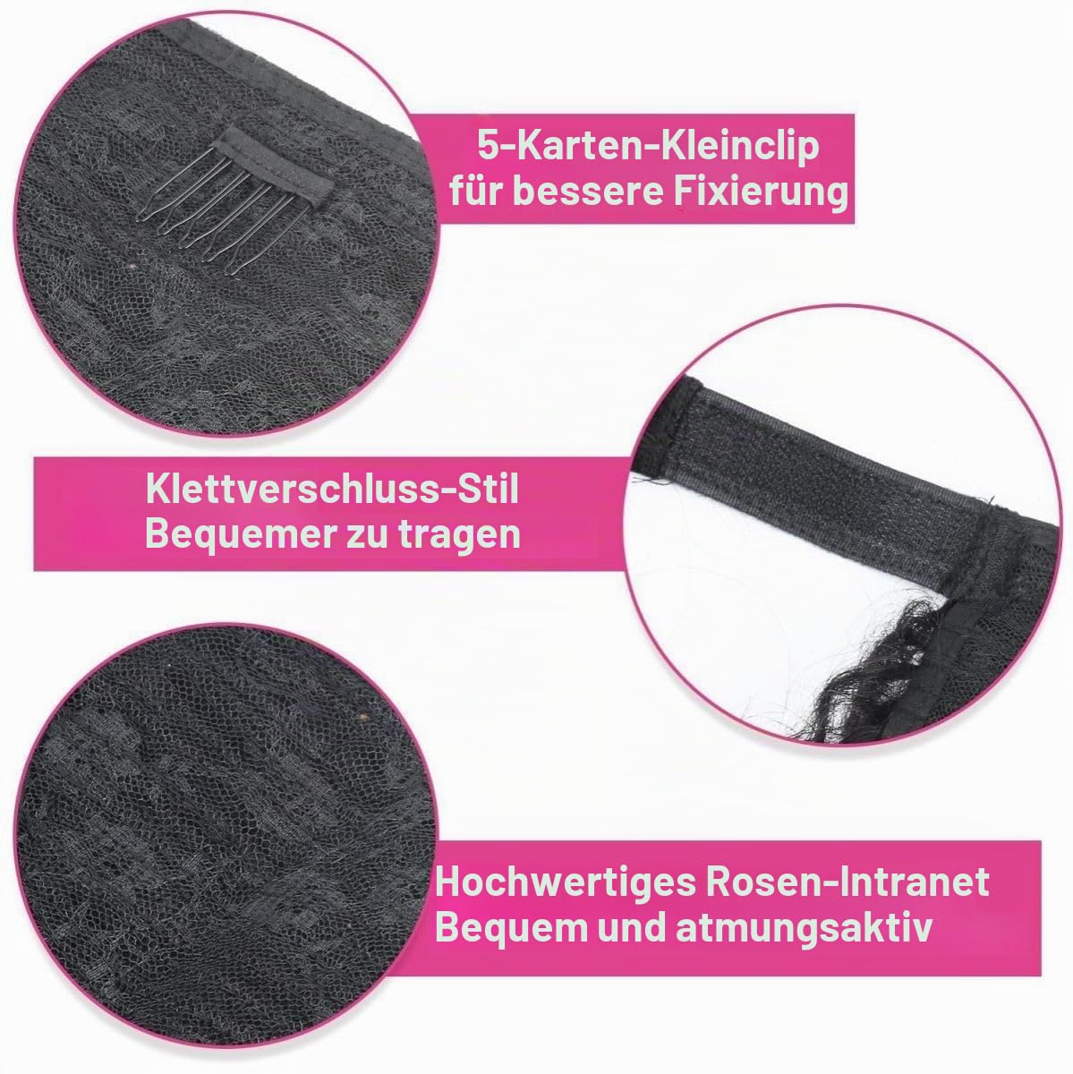Gewellte Echthaar Ponytail Extensions 55cm 22 Zoll 120g, Body Wave Pferdeschwanz Haarverlängerung Naturschwarz, Clip in Wrap Around Zopf Extensions Echthaar für Damen, Hitzebeständig