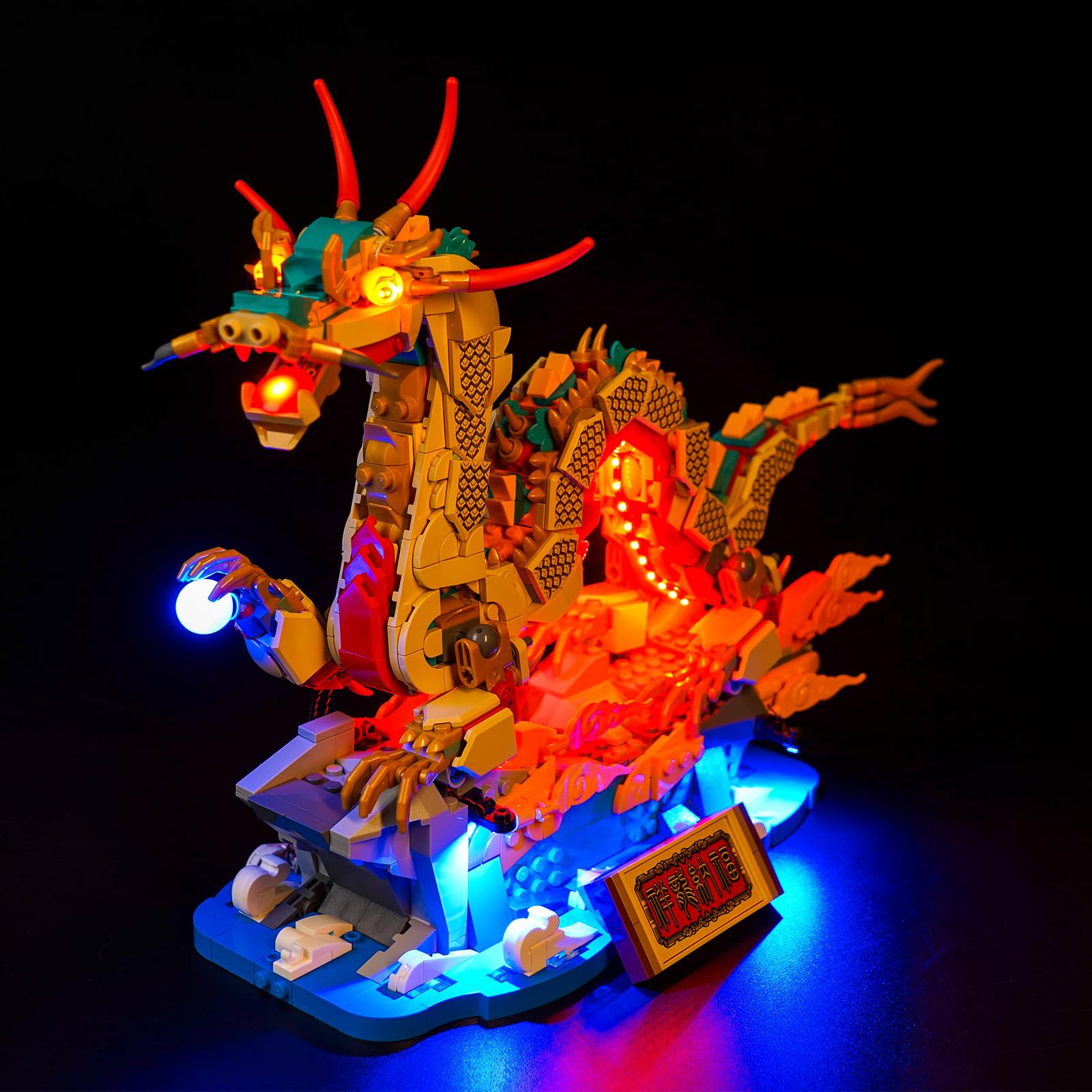 Light Kit for Lego Auspicious Dragon Lighting Set for Lego 80112 Spring Festival Auspicious Dragon, Not Include Models