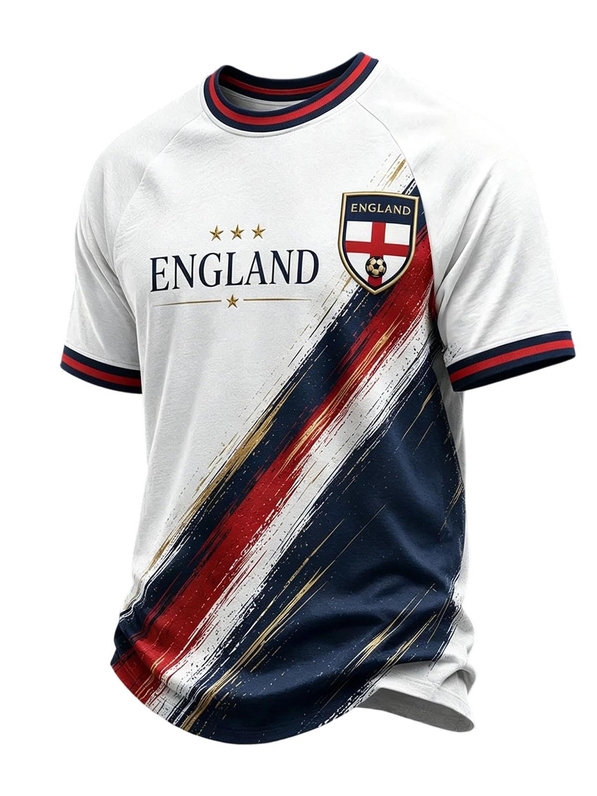 England World Cṳp Football Shirt 2026 Short Sleeve T Shirt for Supporters of Football Casual Lions Print Crewneck Top Outdoor Sports Shirts for Men