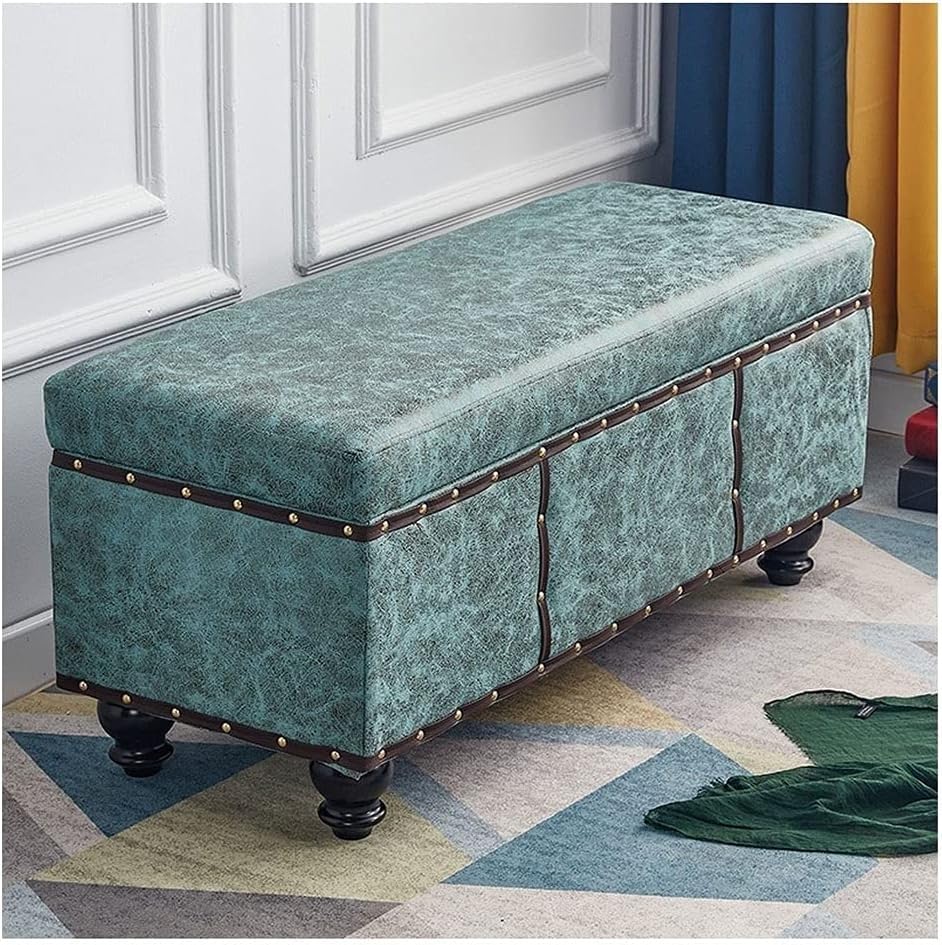 Banc à chaussures gain de place avec coffre de rangement intégré en bois 120x40x45