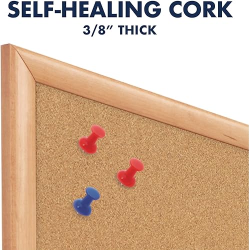 Miniatura 4 de Tablero de corcho de cuarteto tablón de anuncios 5842 x 889 cm tablero de corcho marco de acabado de roble 35-380352 Marrón paquete de de 1
