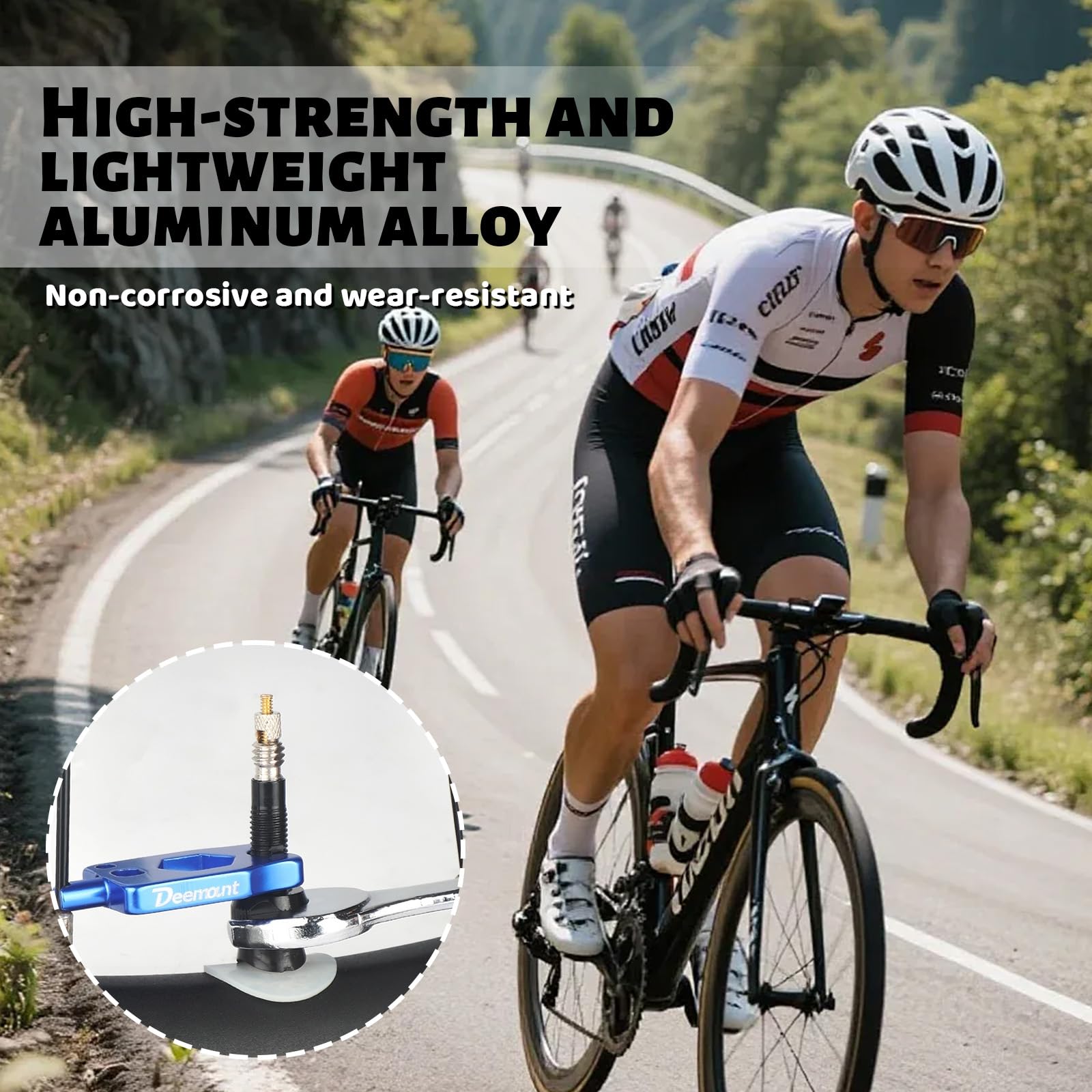 SoundZero 2 Pezzi Valvole Tubeless per Bici, Valvole Presta Tubeless Bici, Presta Tubeless Bicicletta MTB, Nere Bici Valvole Tubeless, Con strumento di rimozione valvola (50mm)