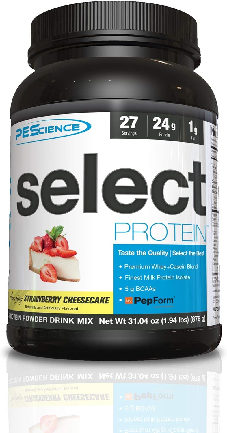 PEScience Select Low Carb Protein Powder, Strawberry Cheesecake, 27