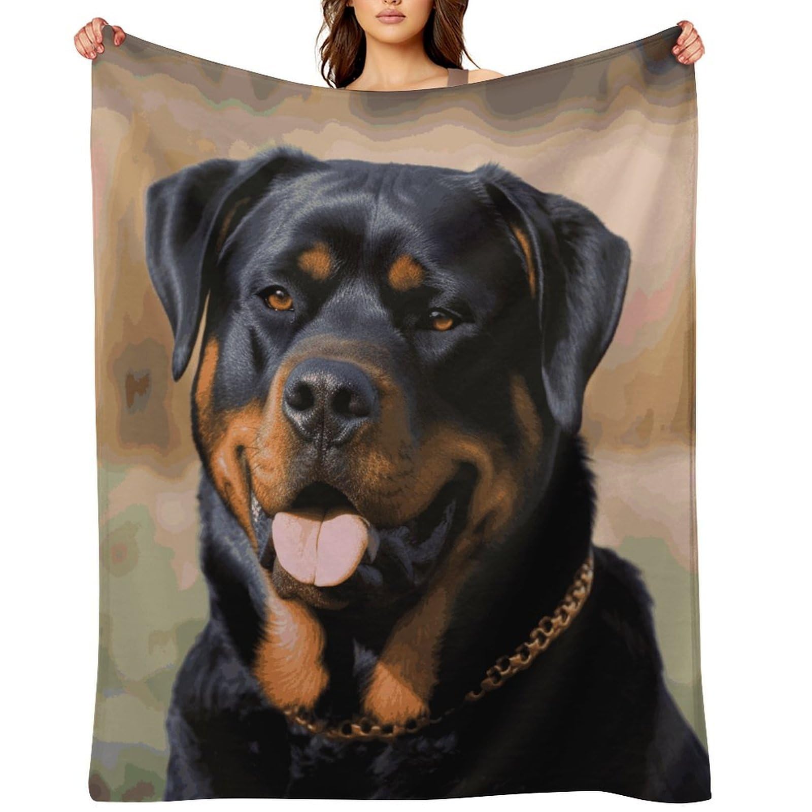 Rottweiler Dog Throw Blanket for Couch and Bed Super Soft Warm Lightweight Throw Blankets Cozy Fuzzy Flannel Blanket Personalized Decorative Blankets for Sofa Decor 40"x50"