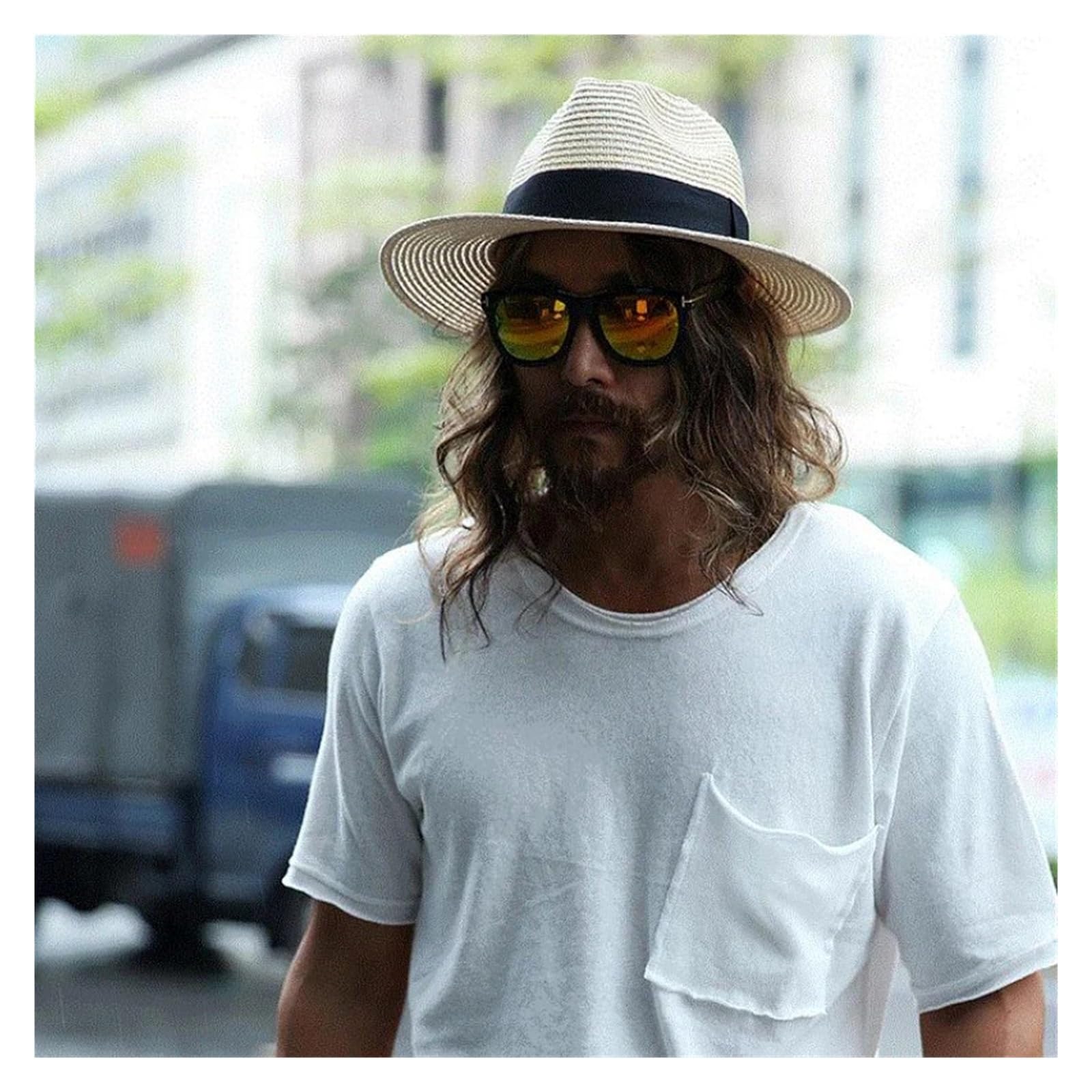 Sombrero de Sol de Verano Sombrero De Paja De Cabeza Grande con Sombrero Tejido De Paja Plegable De Talla Grande 60-64cm Sombrero De Copa For Hombre Protección Solar Sombrero Sombreado