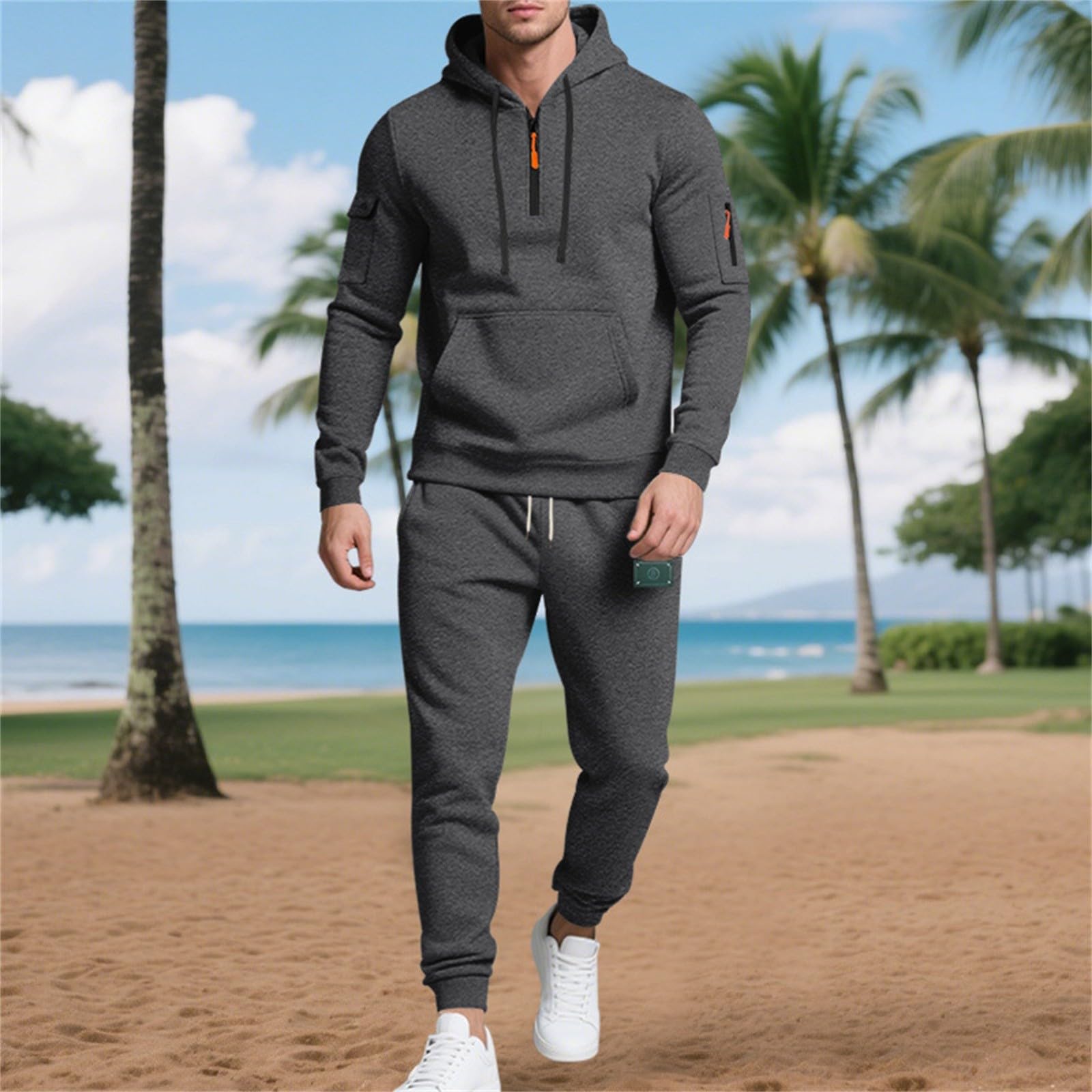 Chandal Hombre Completo Sudaderas con Capucha Térmico Entretiempo Streetwear