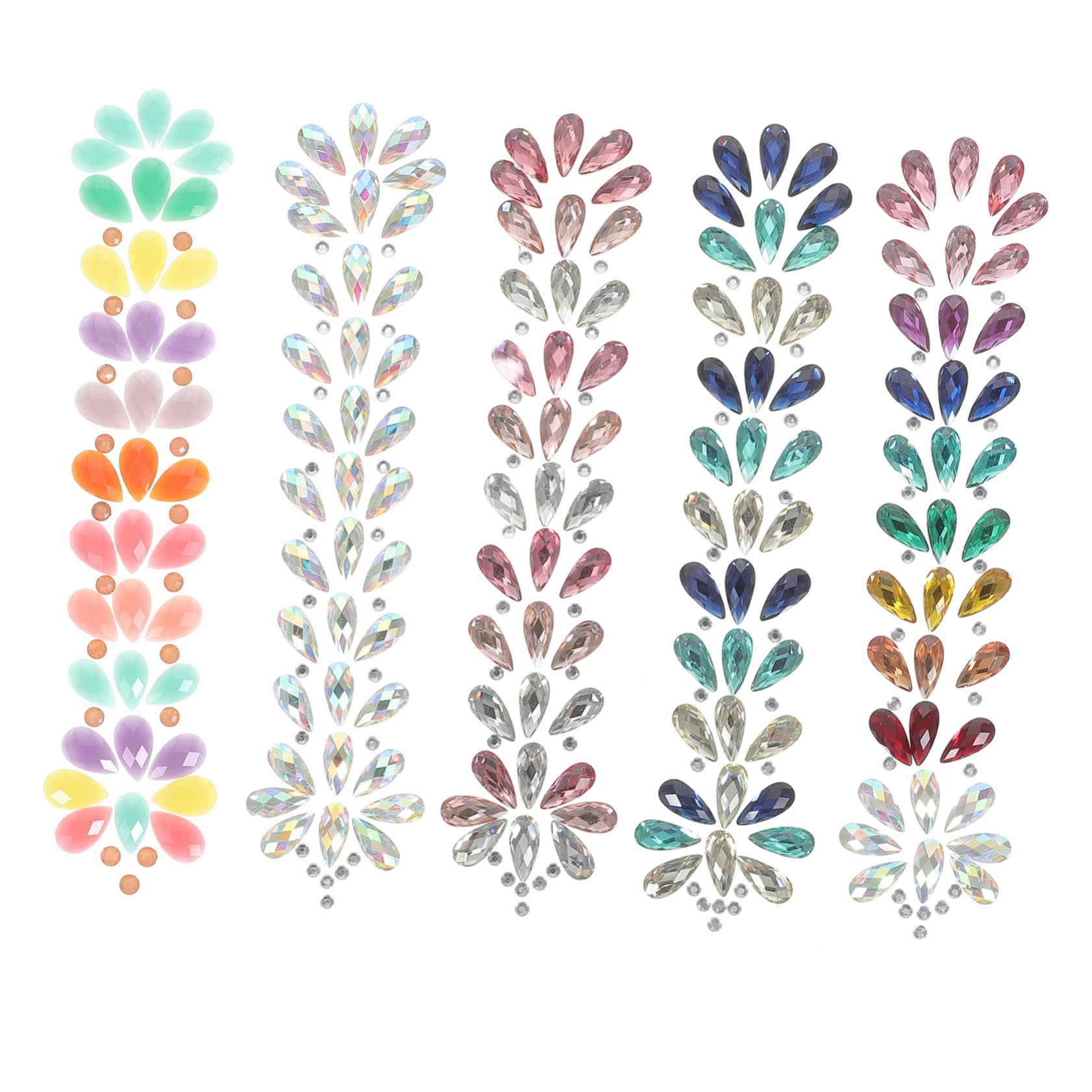Ipetboom 15feuilles Autocollants Brillants Pour Visage Et Cheveux De Gemmes Brillantes Pour Halloween Festivals Et Cosplay Adhésifs Faciles à Utiliser Sans Résidu Matériaux Sains
