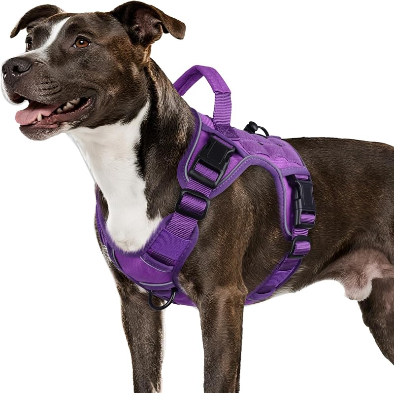 Peitoral Vest Tático Roxo para Cães Médios WINGOIN com Faixa Refletiva DV01