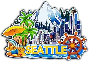 Amazon.com: Seattle Washington USA Magnet Fridge Magnet Wooden 3D ...