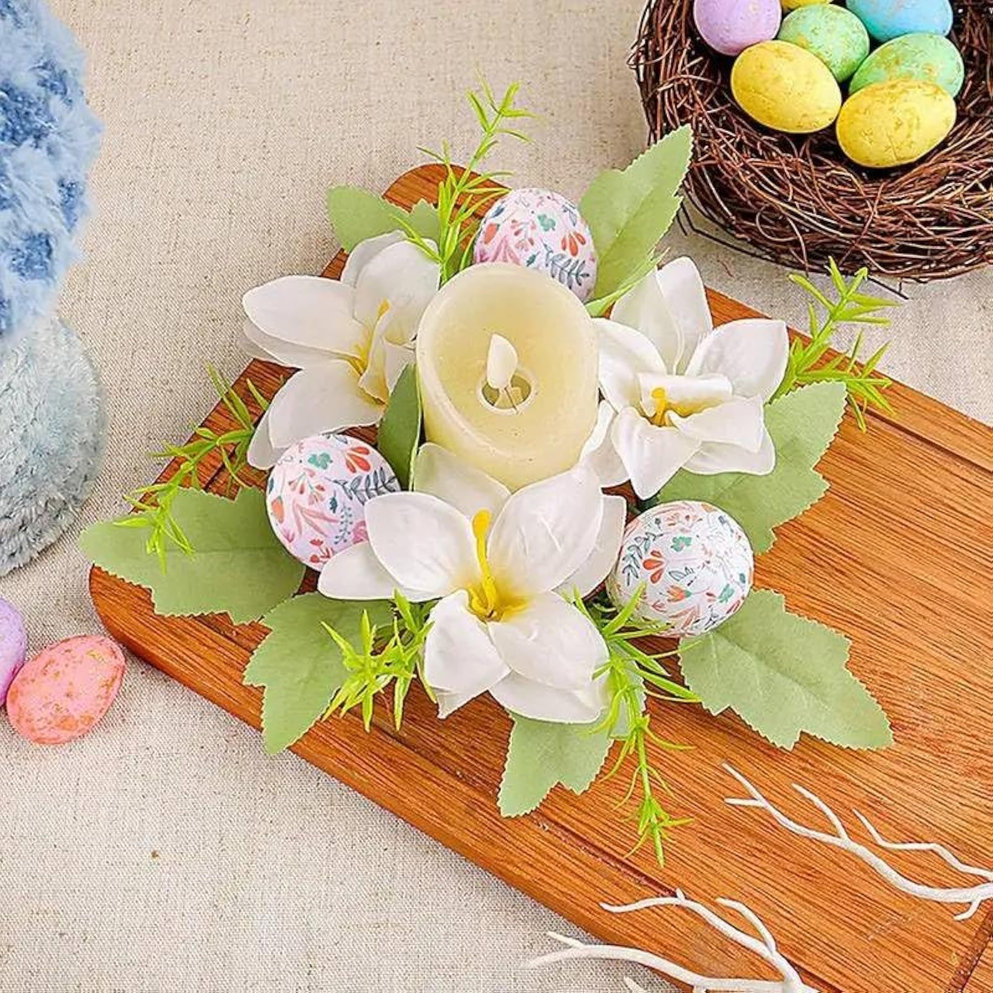Elegant Easter Candle Ring Wreath Decor