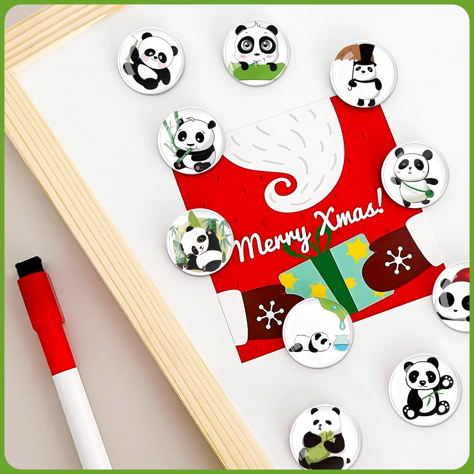 Produktbild von Tulkdexi Whiteboard-Magnet, Einzigartiger Küchenmagnet, Panda-Form, Kühlschrankmagnet, Aufkleber, Kreative Fotowand, 3D-Harz, Magnetisch, Abnehmbar, Kühlschrankdekoration B