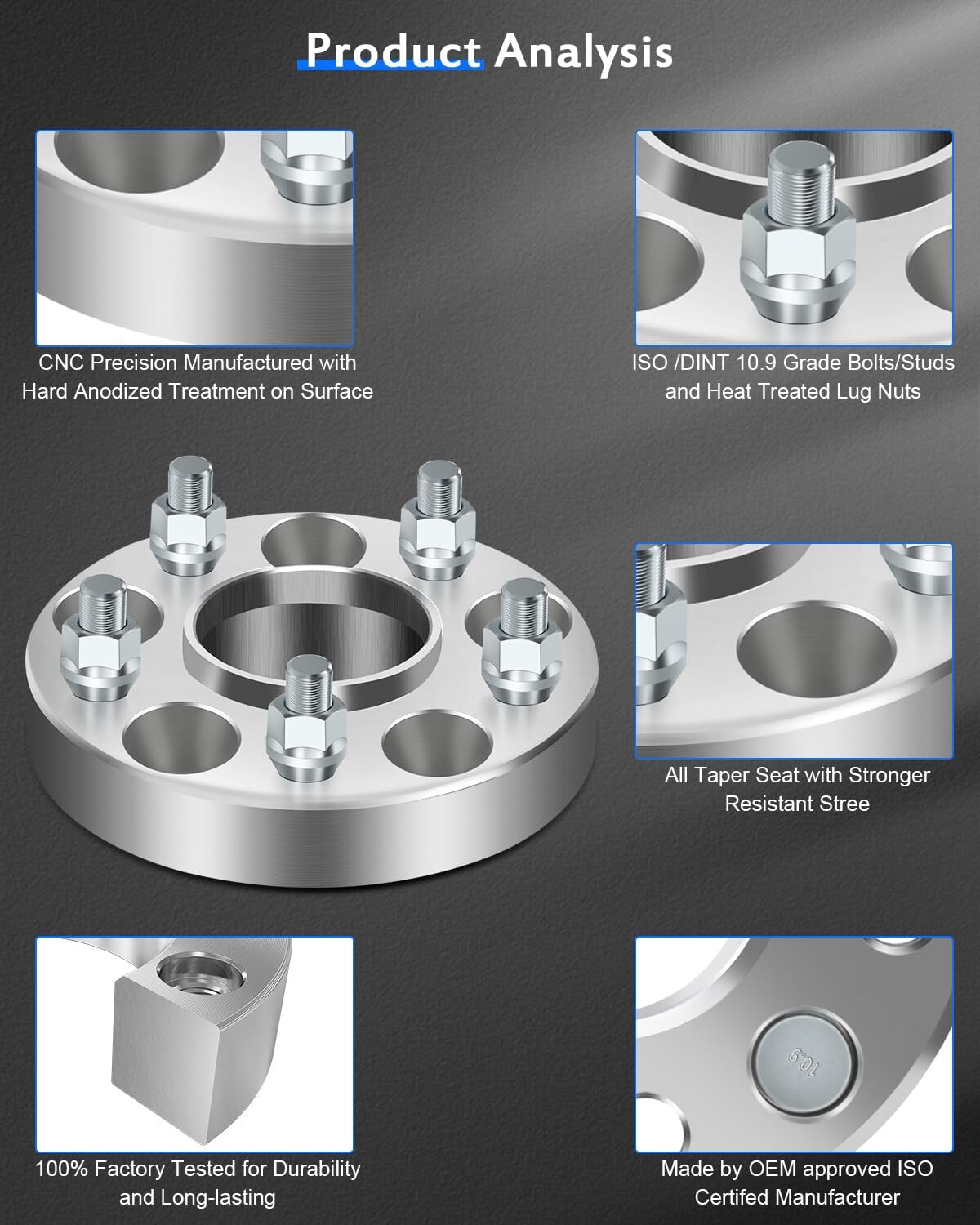ECCPP 5x4.5 Wheel Spacers 1inch Hubcentric Wheel Spacers 5x114.3mm 5 lug for 2015-2017 for Chevrolet 1992-2022 for INFINITI 1993-2002 for Mercury 1984-2022 for Nissan-2PCS