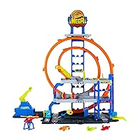 Hot Wheels - Mega Garage, Set Pista con 3 Livelli di Gioco e 2 Loop
