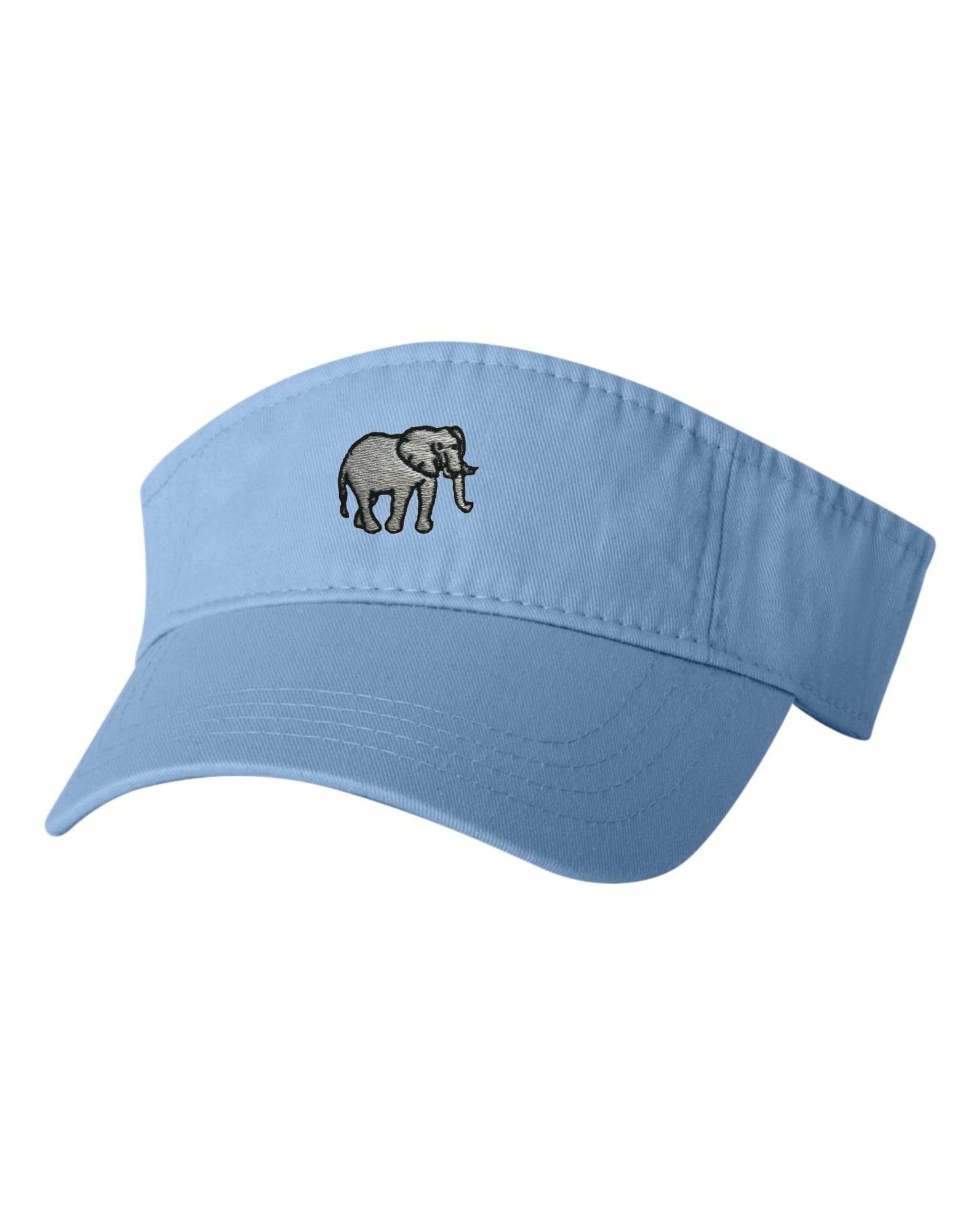 Go All Out One Size Baby Blue Visor Elephant Embroidered Visor Dad Hat